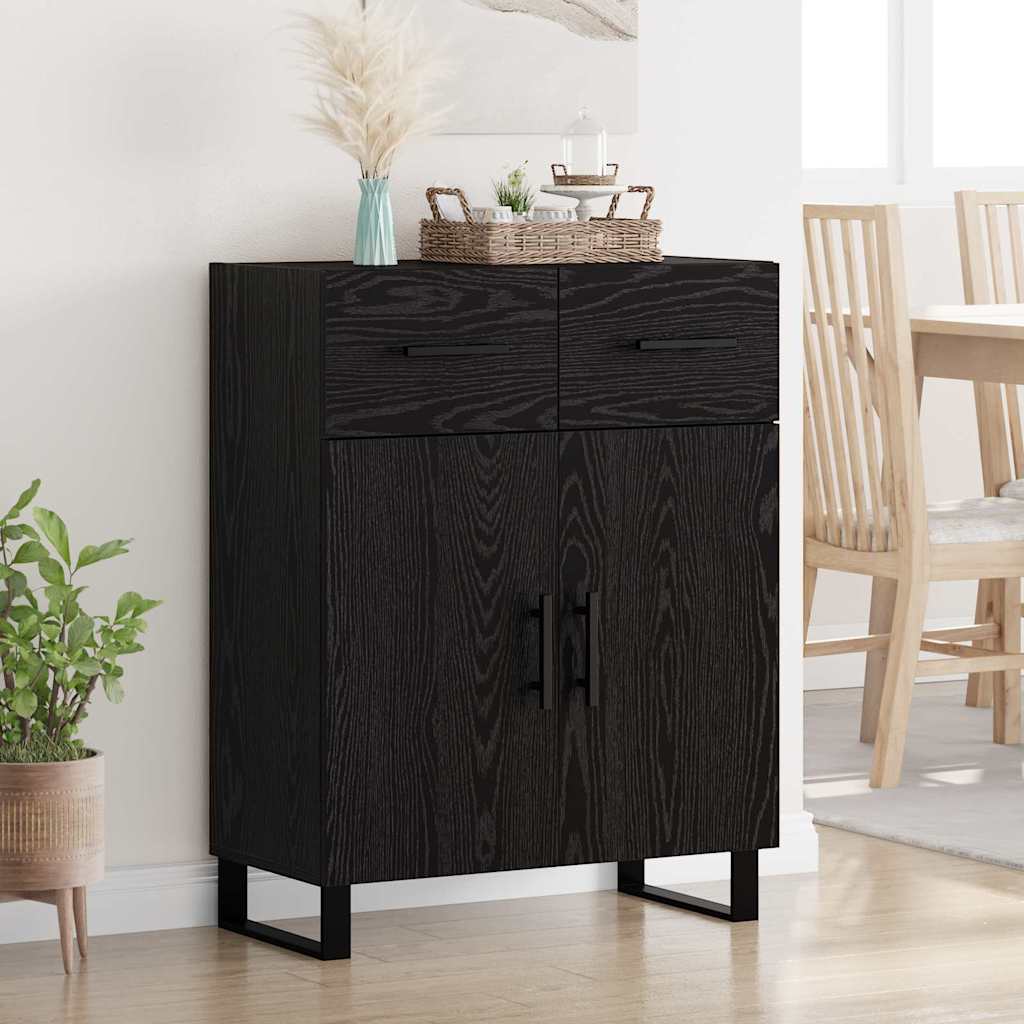 Sideboard Schwarz Eichen-Optik 69,5 x 34 x 90 cm Holzwerkstoff