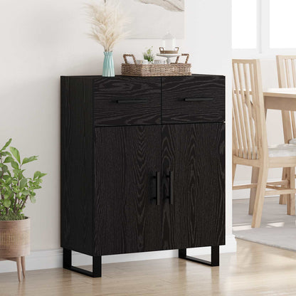 vidaXL Sideboard Schwarz Eichen-Optik 69,5 x 34 x 90 cm Holzwerkstoff
