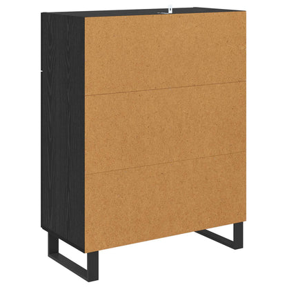 vidaXL Sideboard Schwarz Eichen-Optik 69,5 x 34 x 90 cm Holzwerkstoff