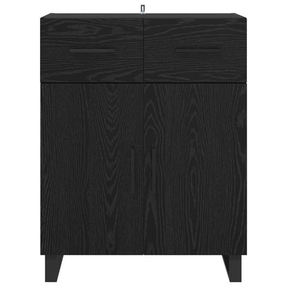 vidaXL Sideboard Schwarz Eichen-Optik 69,5 x 34 x 90 cm Holzwerkstoff