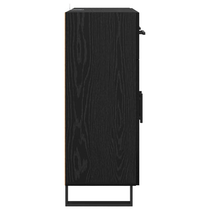 vidaXL Sideboard Schwarz Eichen-Optik 69,5 x 34 x 90 cm Holzwerkstoff