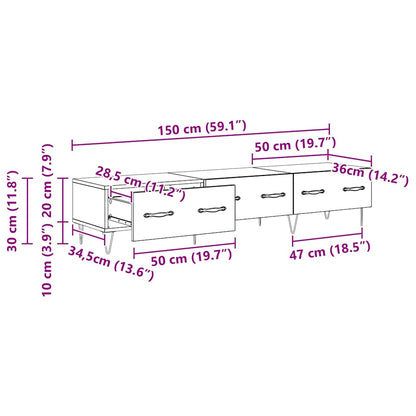 vidaXL TV-Schränk Artisan-Eiche 150 x 36 x 30 cm Holzwerkstoff