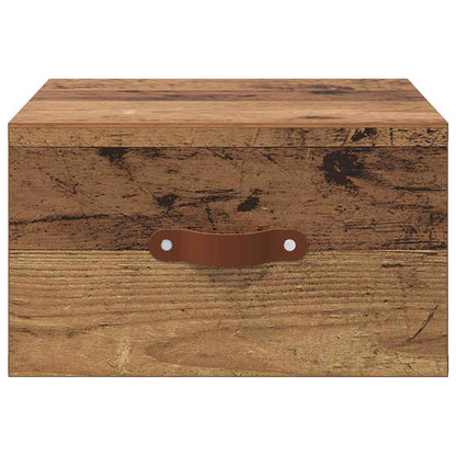 vidaXL Wandmontiertes Nachttischchen Altholz 35 x 35 x 20 cm