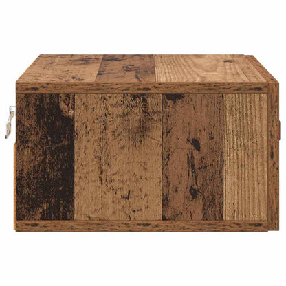 vidaXL Wandmontiertes Nachttischchen Altholz 35 x 35 x 20 cm