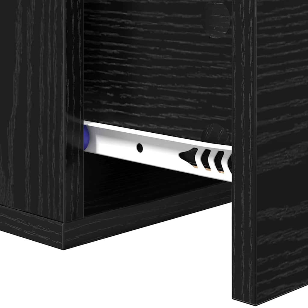 vidaXL Wandmontiertes Nachttischchen Schwarz Eichen-Optik