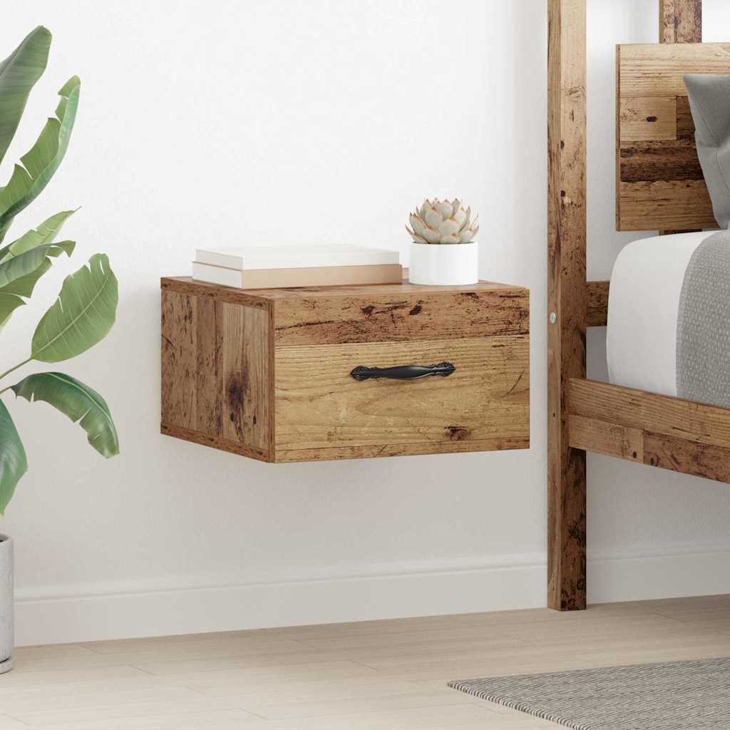 vidaXL Nachttisch mit Schubladen Altholz 35 x 35 x 20 cm Holzwerkstoff