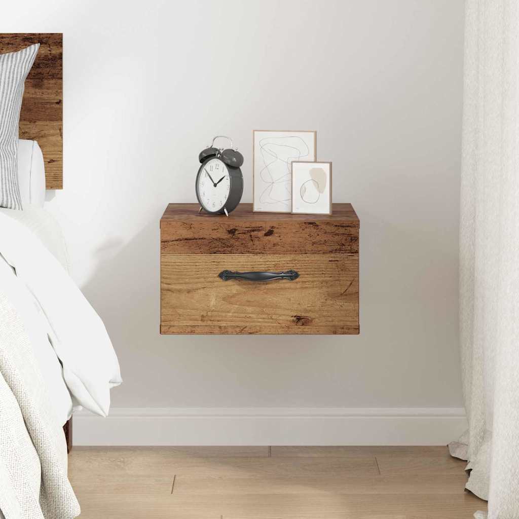 vidaXL Nachttisch mit Schubladen Altholz 35 x 35 x 20 cm Holzwerkstoff