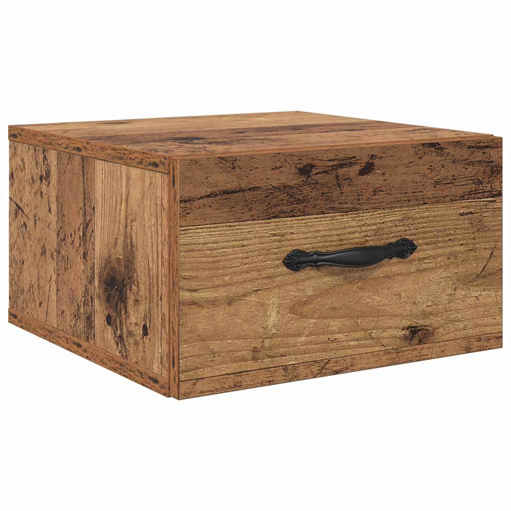 vidaXL Nachttisch mit Schubladen Altholz 35 x 35 x 20 cm Holzwerkstoff