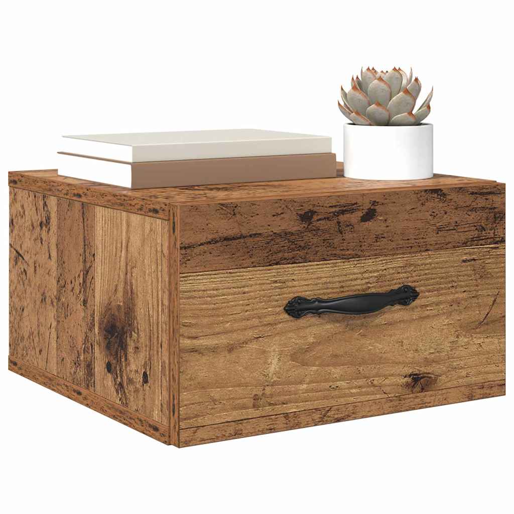vidaXL Nachttisch mit Schubladen Altholz 35 x 35 x 20 cm Holzwerkstoff