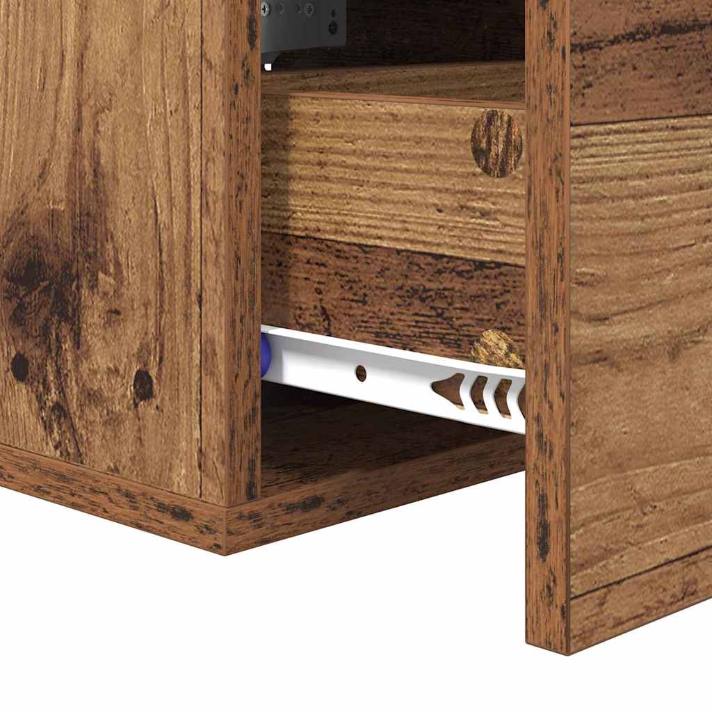 vidaXL Table de chevet murale Bois de récupération 35 x 35 x 20 cm Bois d'ingénierie