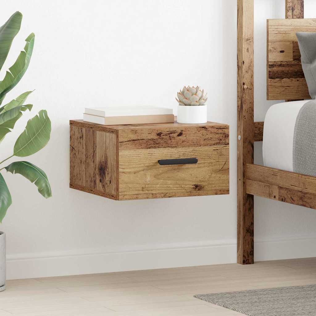vidaXL Table de chevet murale Bois de récupération 35 x 35 x 20 cm Bois d'ingénierie