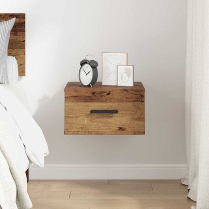 vidaXL Table de chevet murale Bois de récupération 35 x 35 x 20 cm Bois d'ingénierie