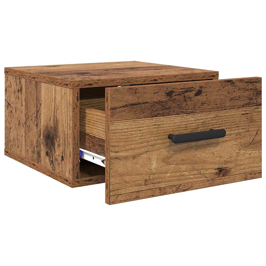 vidaXL Table de chevet murale Bois de récupération 35 x 35 x 20 cm Bois d'ingénierie