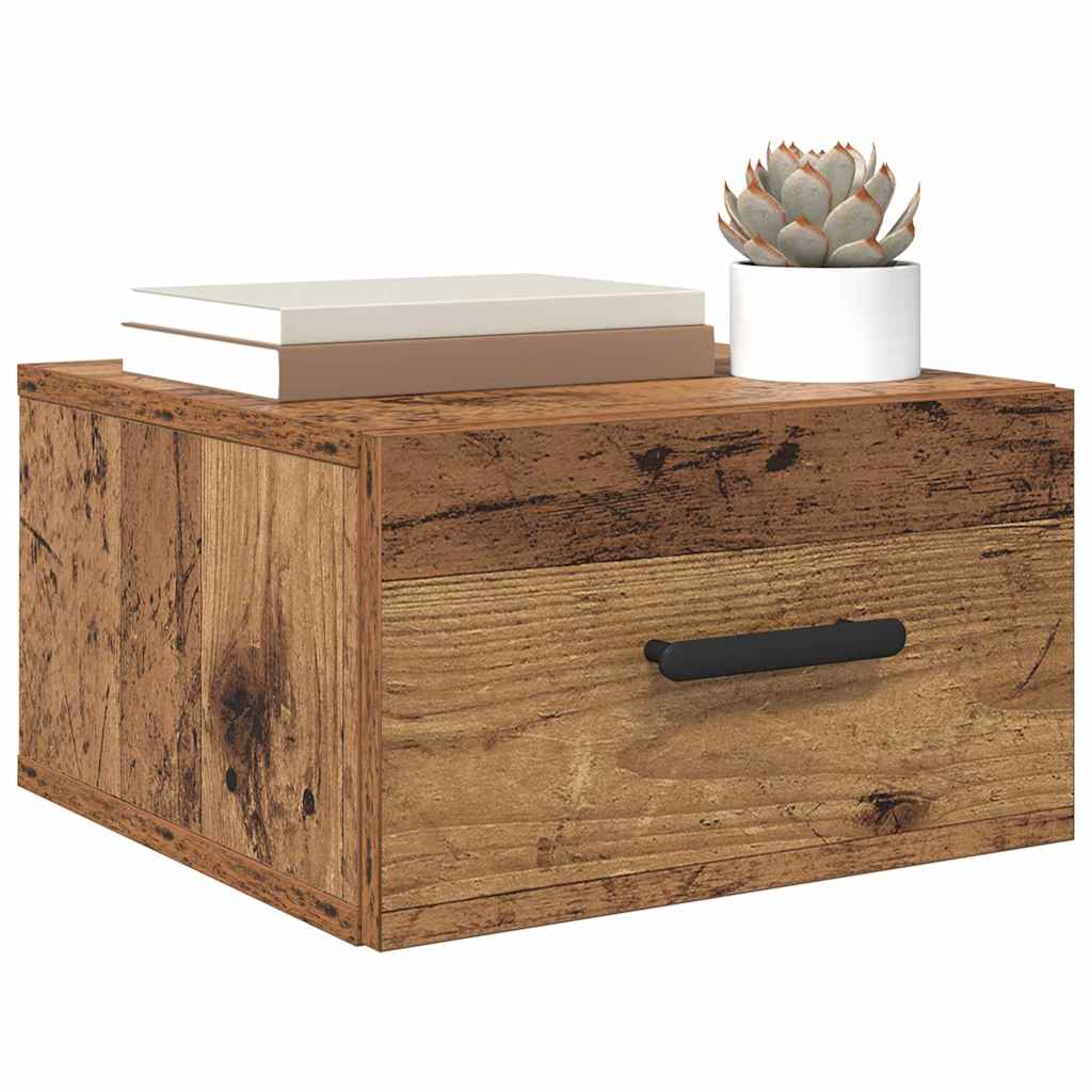 vidaXL Table de chevet murale Bois de récupération 35 x 35 x 20 cm Bois d'ingénierie