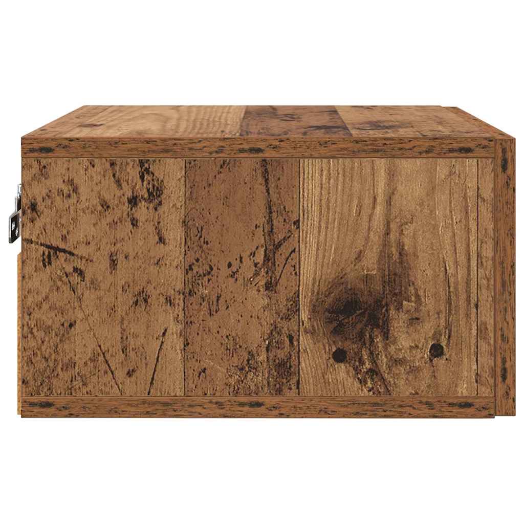 vidaXL Table de chevet murale Bois de récupération 35 x 35 x 20 cm Bois d'ingénierie