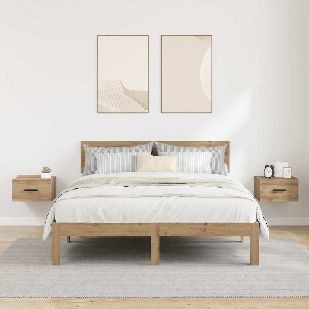 vidaXL Nachttisch 2 pcs Artisan-Eiche 35 x 35 x 20 cm Holzwerkstoff