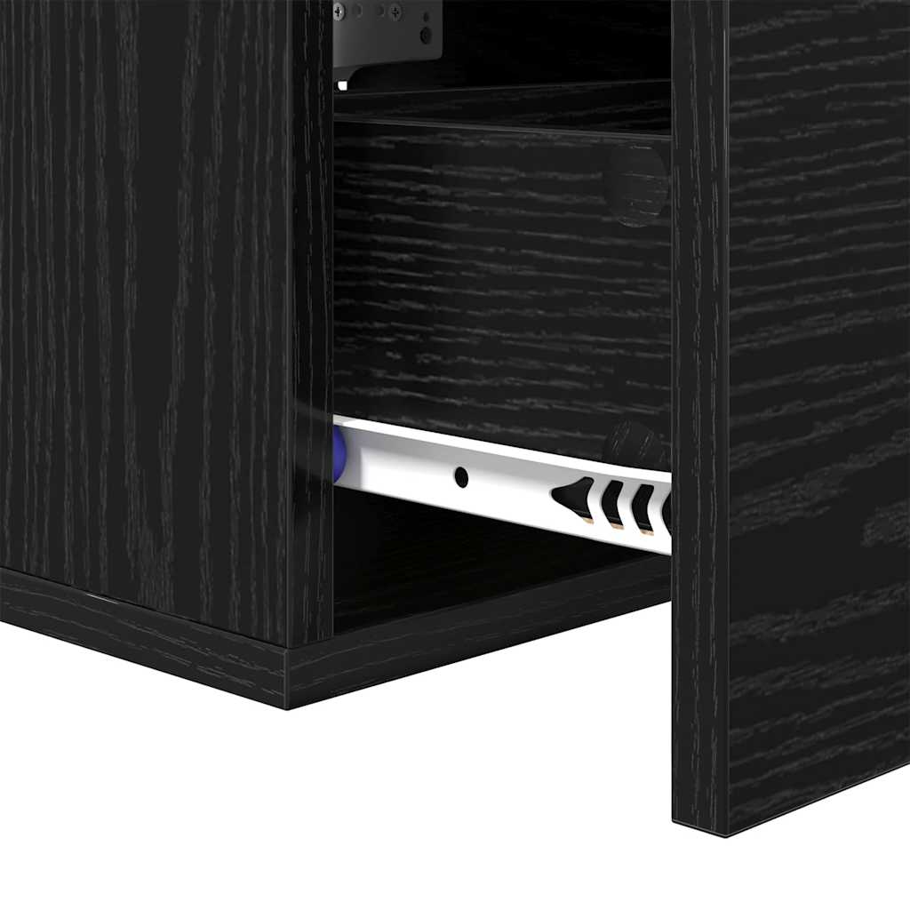 vidaXL Nachttisch 2 pcs Schwarz Eichen-Optik 35 x 35 x 20 cm