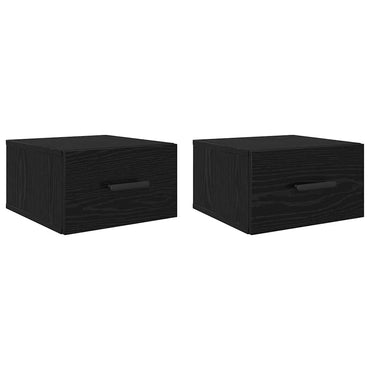 vidaXL Nachttisch 2 pcs Schwarz Eichen-Optik 35 x 35 x 20 cm
