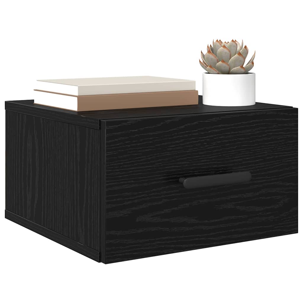 vidaXL Nachttisch 2 pcs Schwarz Eichen-Optik 35 x 35 x 20 cm