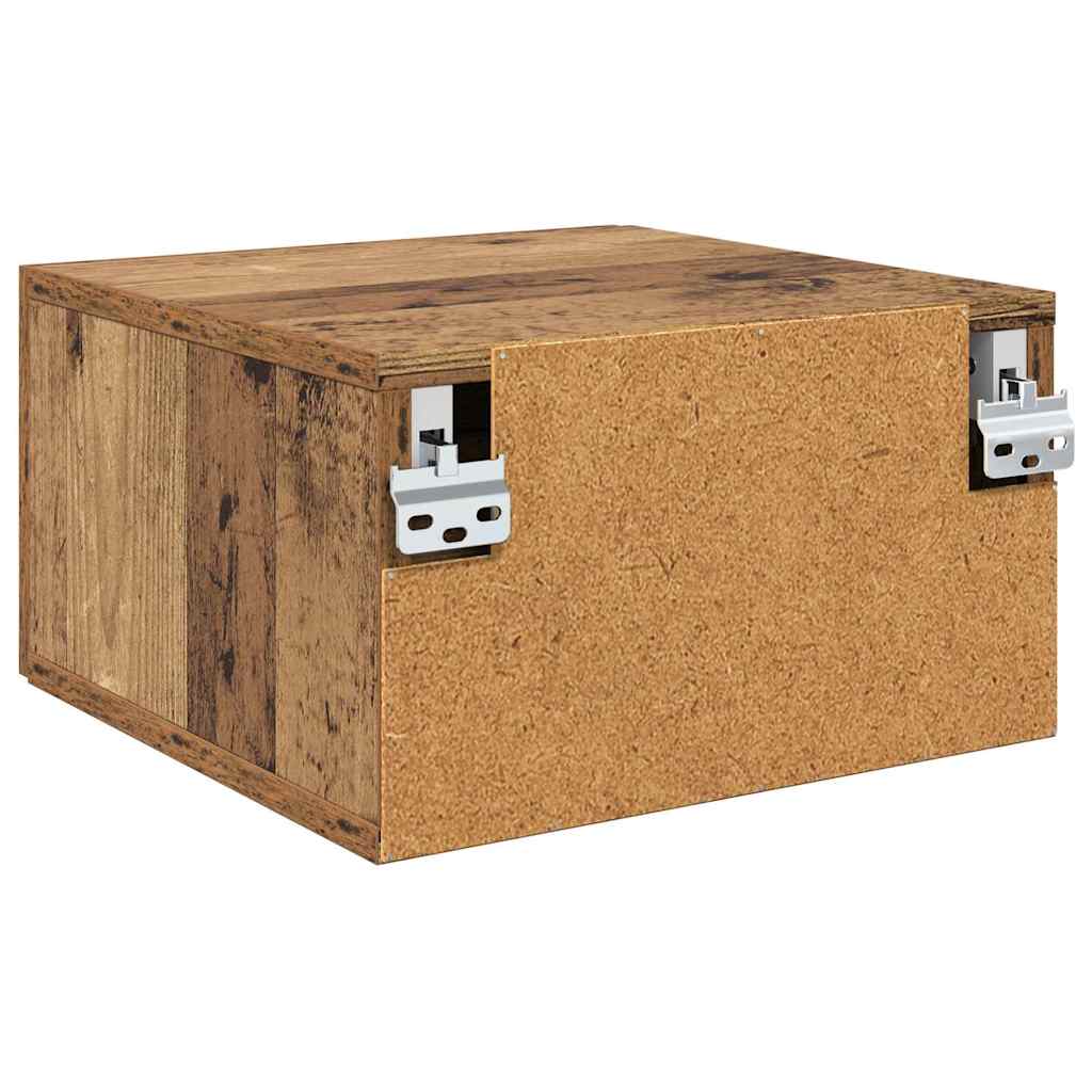 vidaXL Nachttisch Wandmontiert Altholz 35 x 35 x 20 cm Holzwerkstoff