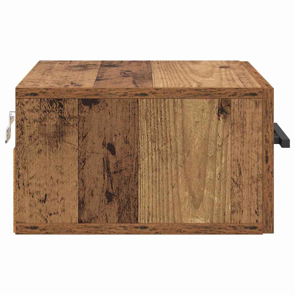 vidaXL Nachttisch Wandmontiert Altholz 35 x 35 x 20 cm Holzwerkstoff