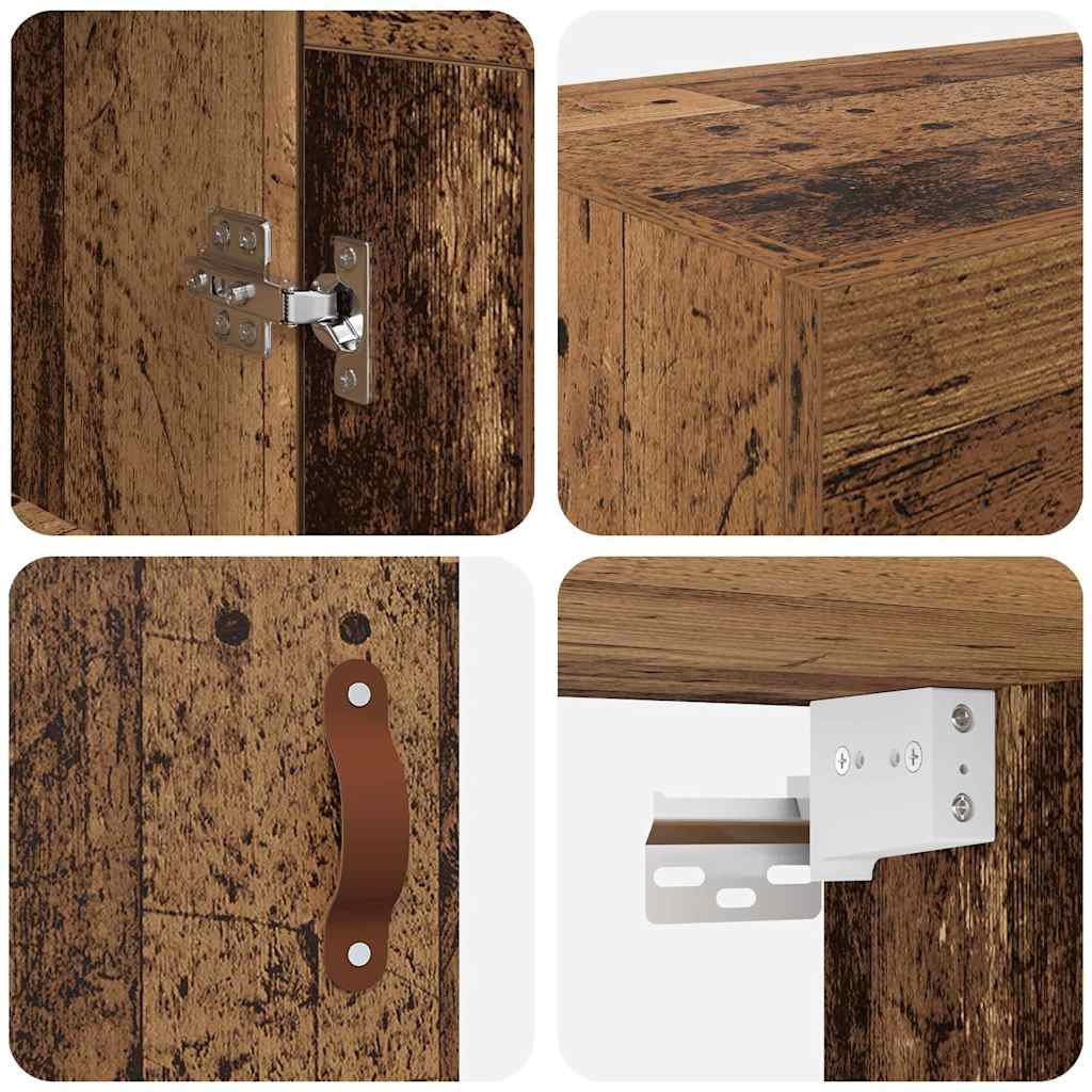 vidaXL Wandschrank Altholz 69,5 x 34 x 90 cm Holzwerkstoff