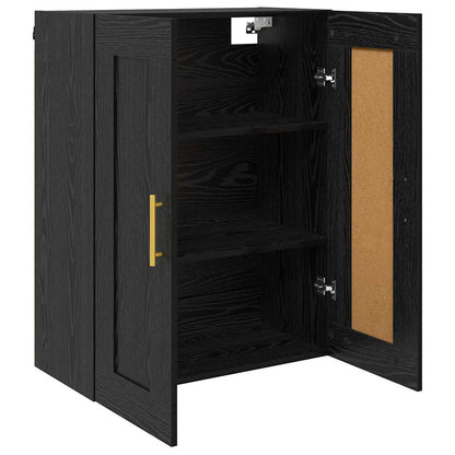 Wandschrank Schwarz Eichen-Optik 69,5 x 34 x 90 cm