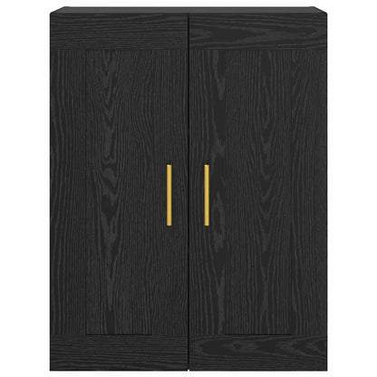 Wandschrank Schwarz Eichen-Optik 69,5 x 34 x 90 cm