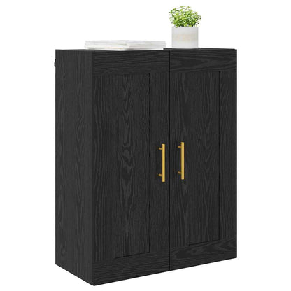 Wandschrank Schwarz Eichen-Optik 69,5 x 34 x 90 cm