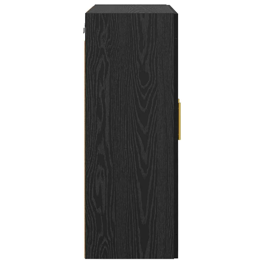 Wandschrank Schwarz Eichen-Optik 69,5 x 34 x 90 cm