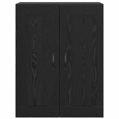 Wandschrank Schwarz Eichen-Optik 69,5 x 34 x 90 cm