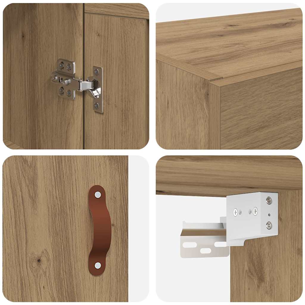vidaXL Wandschrank Artisan-Eiche 34,5 x 34 x 90 cm Holzwerkstoff