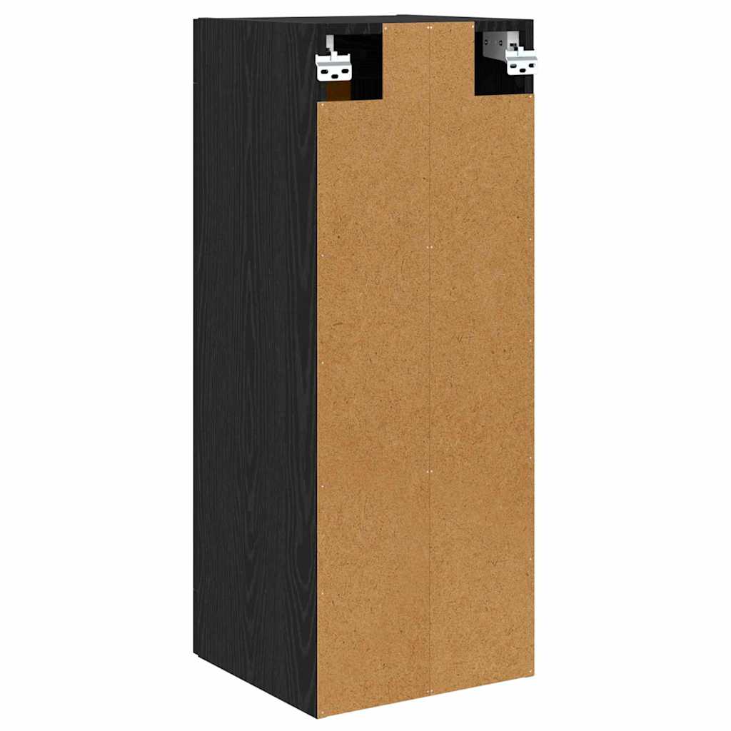Wandschrank Schwarz Eichen-Optik 34,5 x 34 x 90 cm