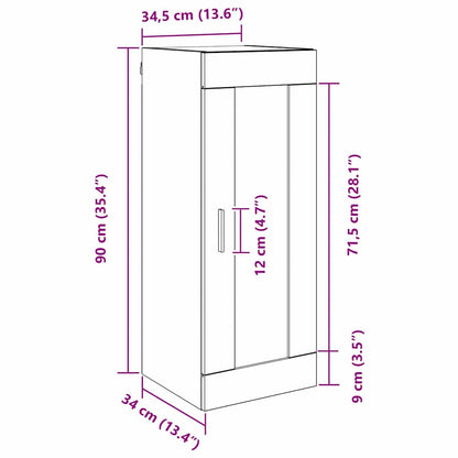 vidaXL Wandschrank Altholz 34,5 x 34 x 90 cm Holzwerkstoff
