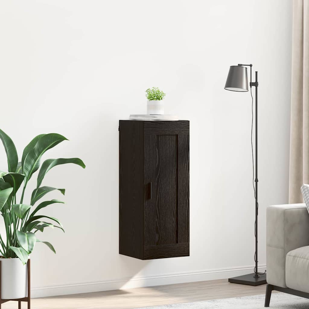 vidaXL Wandschrank Schwarz Eichen-Optik 34,5 x 34 x 90 cm