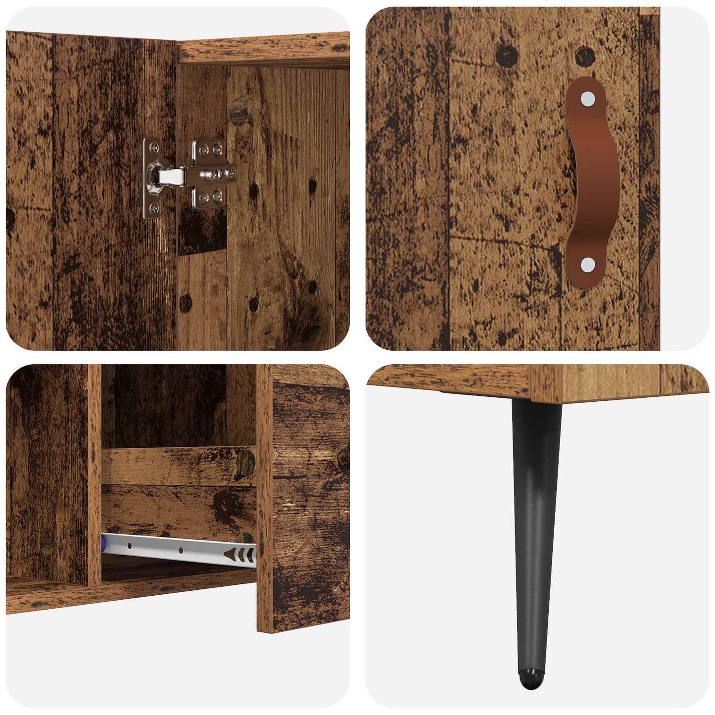 vidaXL Sideboard mit Schubladen Altholz 100 x 36 x 60 cm Holzwerkstoff