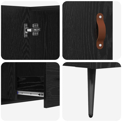 vidaXL Sideboard Schwarz Eichen-Optik 100 x 36 x 60 cm Holzwerkstoff