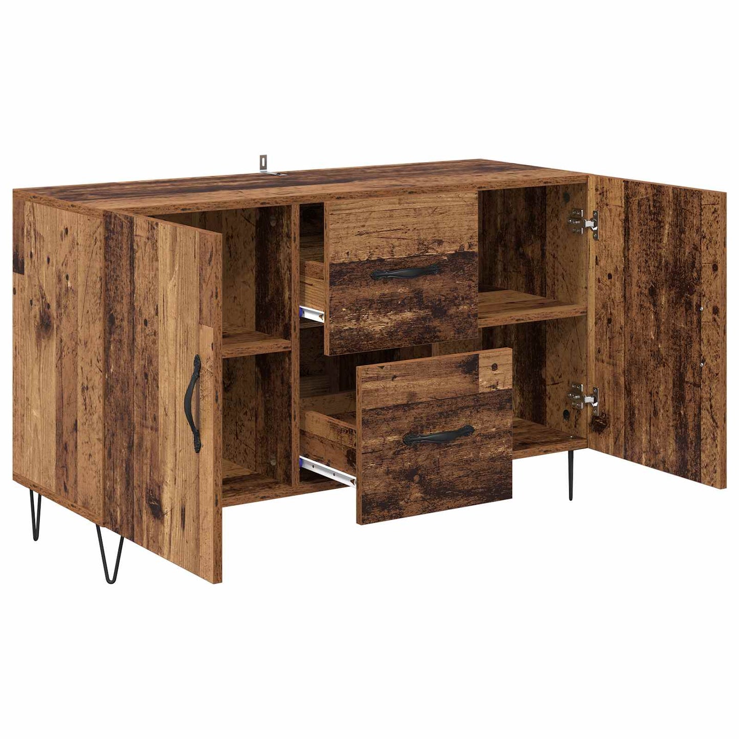 vidaXL Sideboard mit Schubladen Altholz 100 x 36 x 60 cm Holzwerkstoff