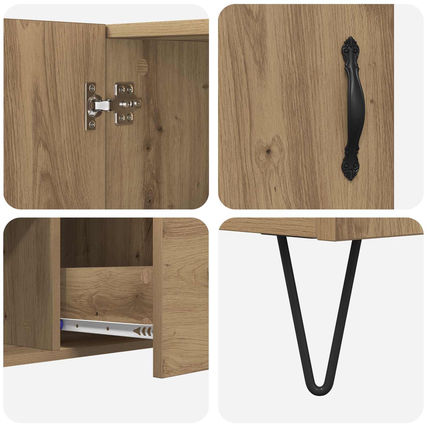 vidaXL Sideboard Artisan-Eiche 100 x 36 x 60 cm Holzwerkstoff