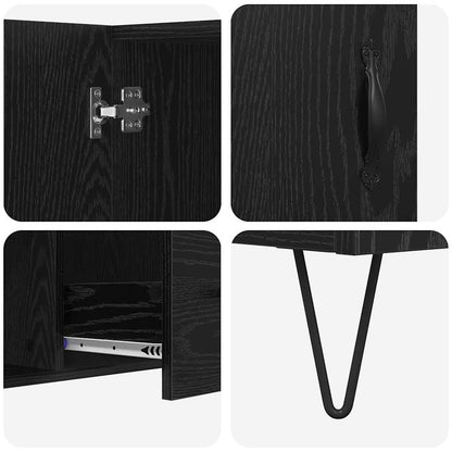 Sideboard Schwarz Eichen-Optik 100 x 36 x 60 cm Holzwerkstoff