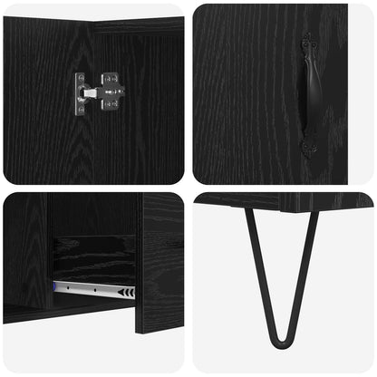 vidaXL Sideboard Schwarz Eichen-Optik 100 x 36 x 60 cm Holzwerkstoff