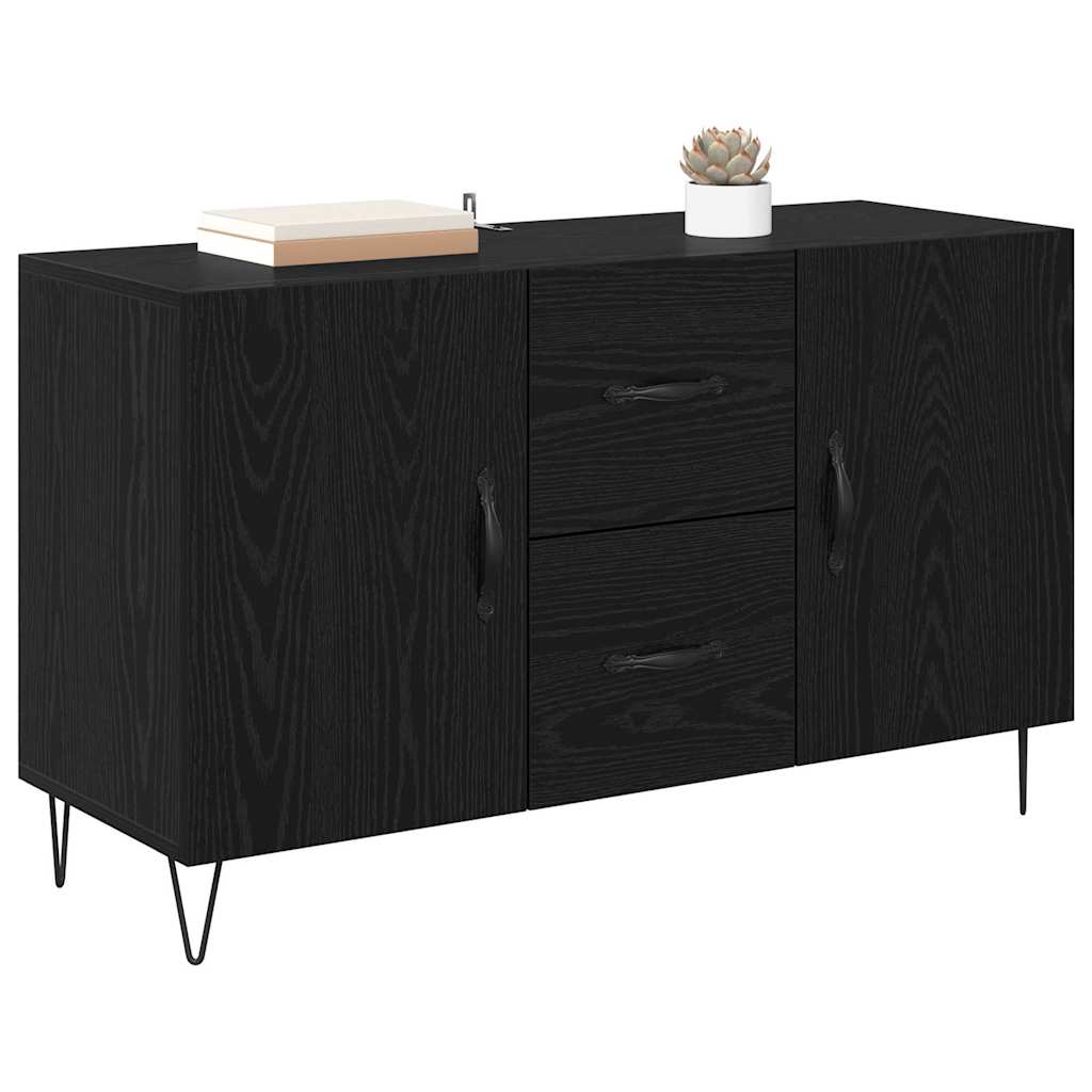 Sideboard Schwarz Eichen-Optik 100 x 36 x 60 cm Holzwerkstoff