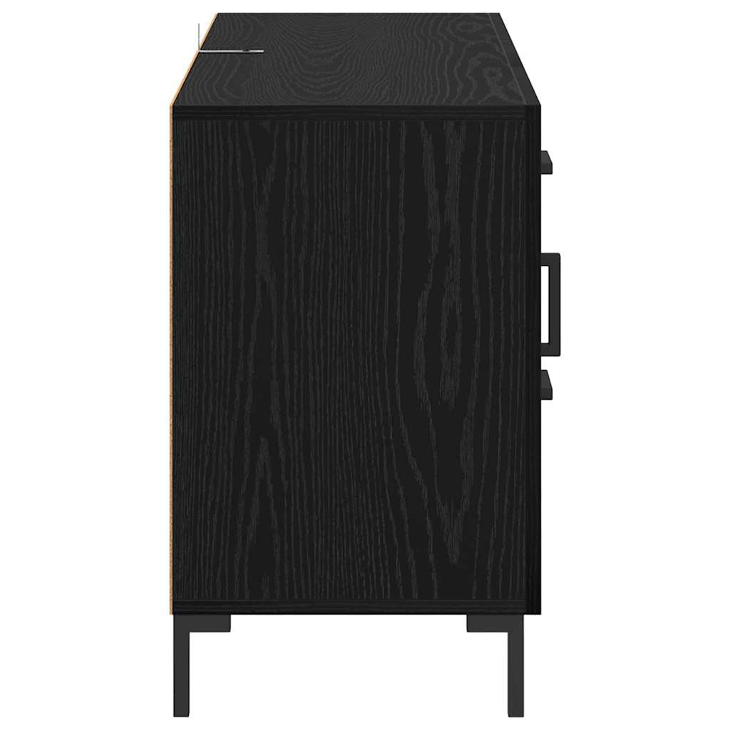Sideboard Schwarz Eichen-Optik 100 x 36 x 60 cm Holzwerkstoff