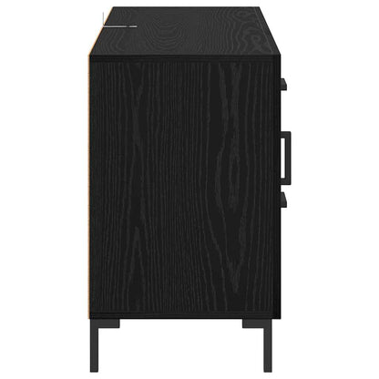 Sideboard Schwarz Eichen-Optik 100 x 36 x 60 cm Holzwerkstoff