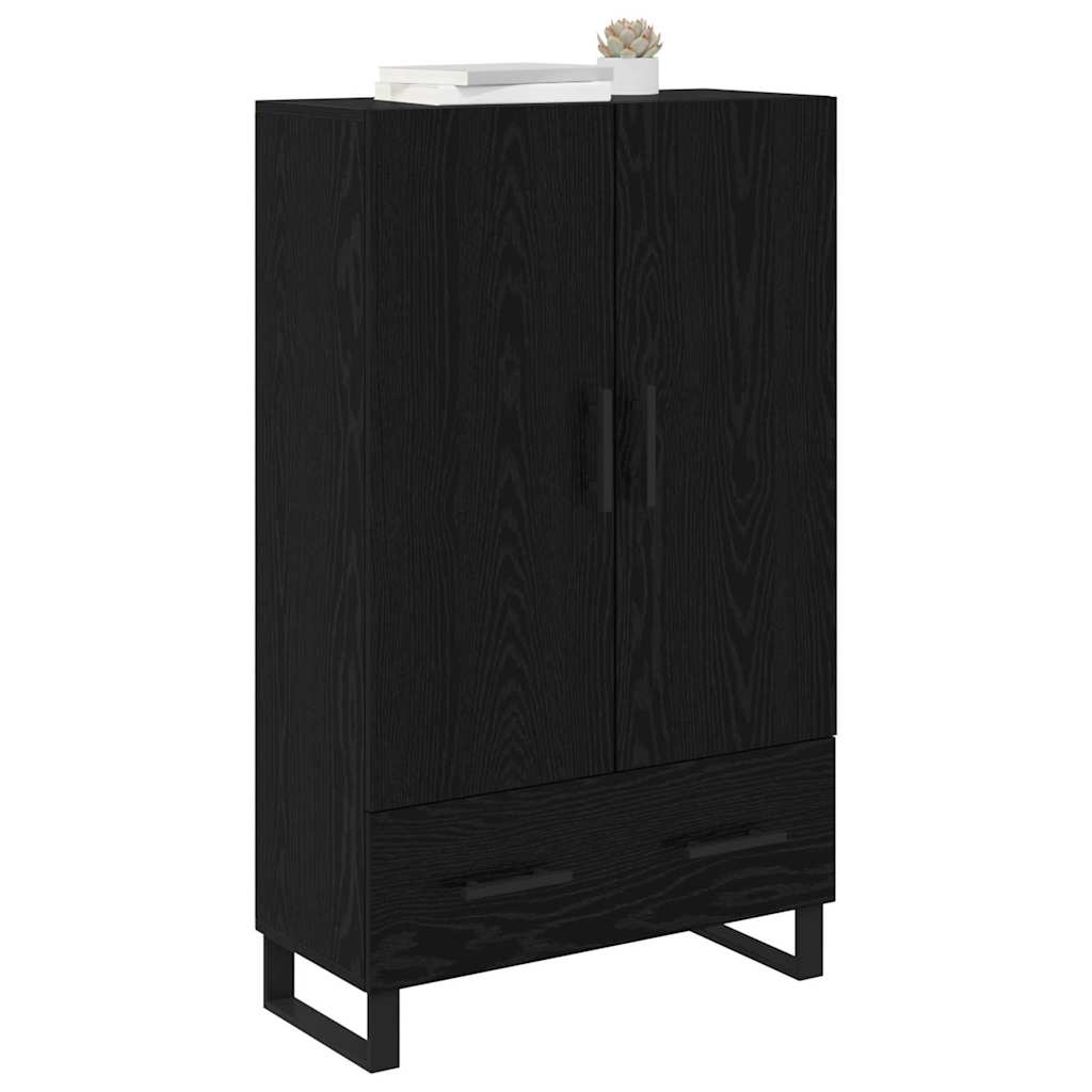 Highboard Schwarz Eichen-Optik 69,5 x 30 x 115 cm Holzwerkstoff