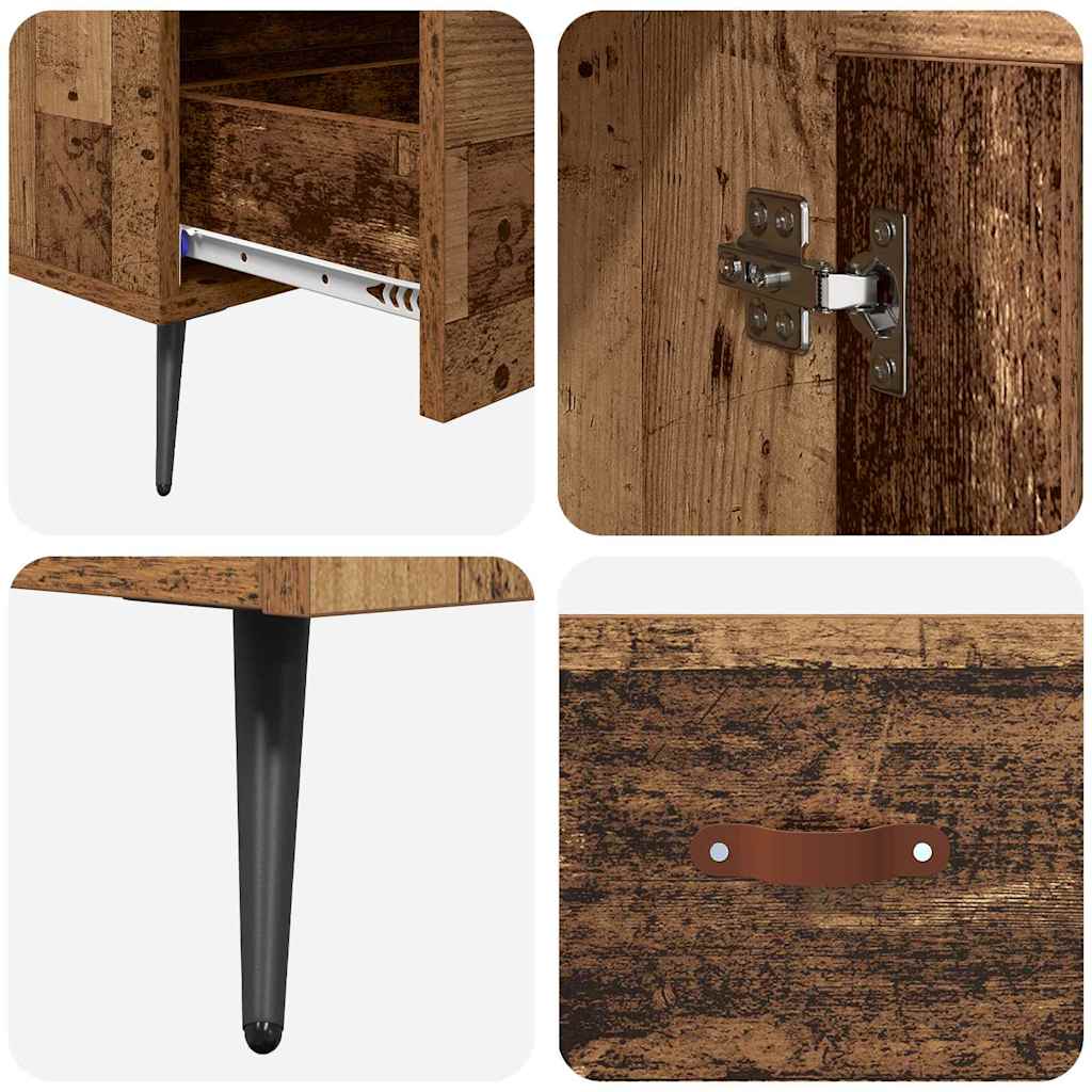 Highboard Altholz 69,5 x 31 x 115 cm Engineered Wood und Glas