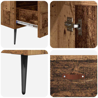 Highboard Altholz 69,5 x 31 x 115 cm Engineered Wood und Glas