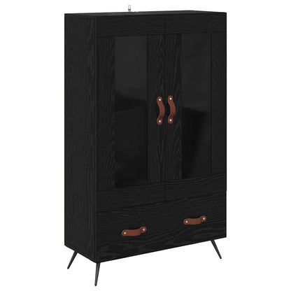 Highboard Schwarz Eichen-Optik 69,5 x 31 x 115 cm