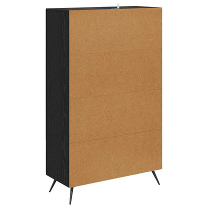 Highboard Schwarz Eichen-Optik 69,5 x 31 x 115 cm