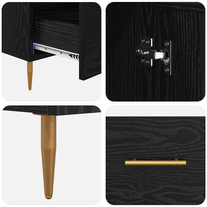vidaXL Highboard Schwarz Eichen-Optik 69,5 x 31 x 115 cm